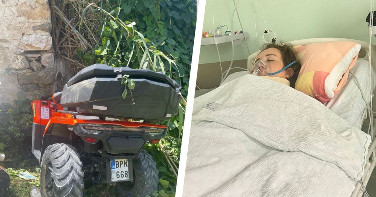 Young woman, 22, thought she was going to 'die alone' after being thrown down 13 foot drop in horror quad bike crash in Greece