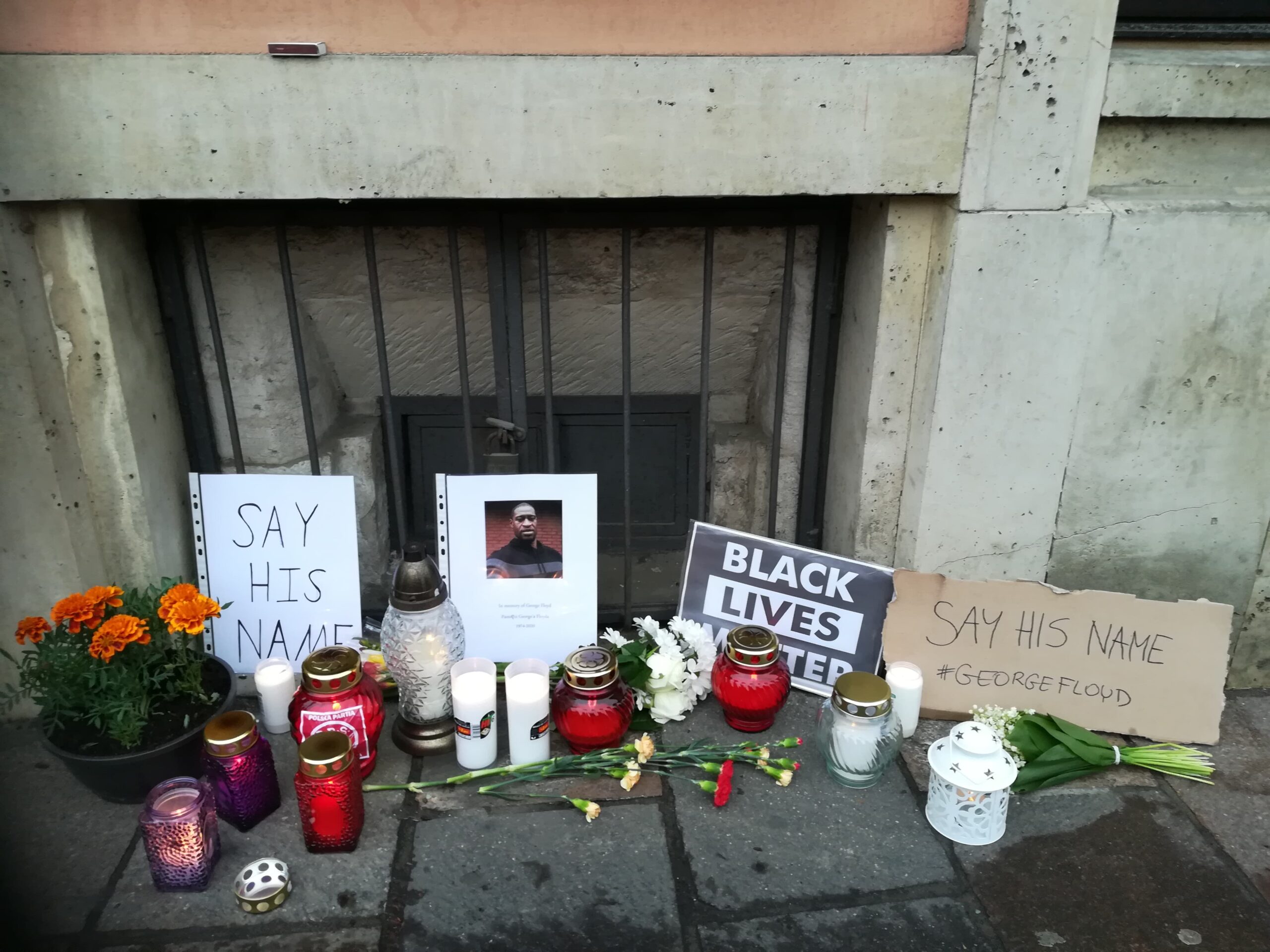 Memorial in Krakow for George Floyd, black man killed by US police