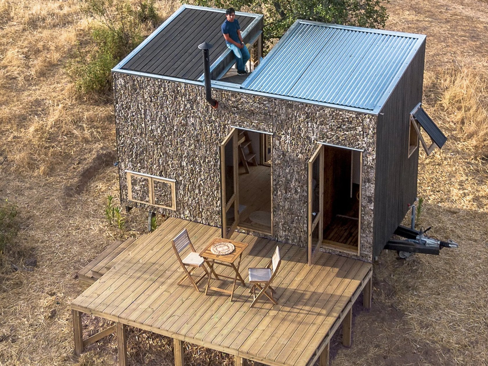 This Tiny Home Is Portugal Features A Cork & Timber Clad Exterior & A Compact Interior