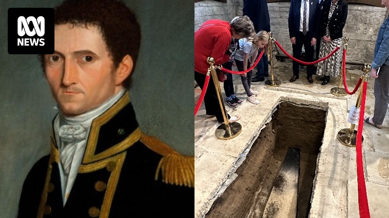 Explorer Matthew Flinders reburied at birthplace in United Kingdom after remains were lost for more than 160 years