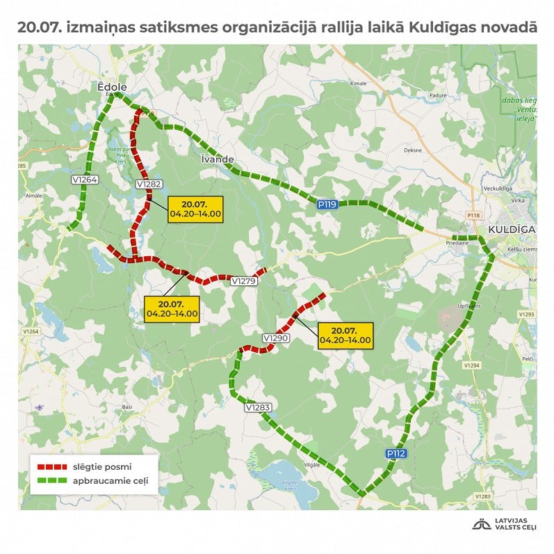 Traffic restricted in Kurzeme due to World Rally Championship