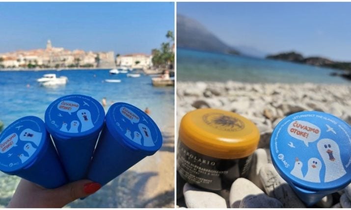 Eco-bin ashtrays help keep Croatian island beaches clean
