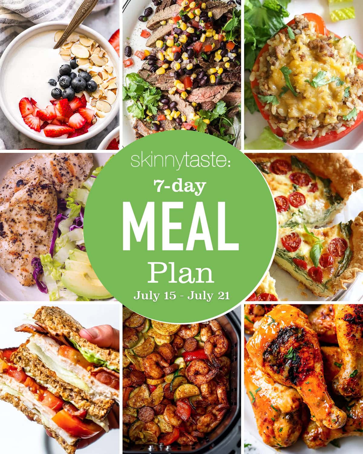 Free 7 Day Healthy Meal Plan (July 15-21)