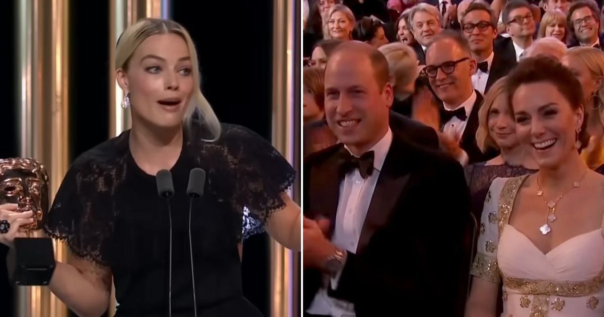 Prince William and Princess Kate react to Margot Robbie's Harry and Meghan jibe