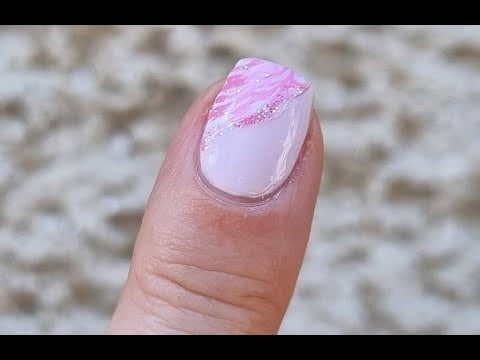 Girly Pink Nails - Pastel Pink Marble Nail Art Tutorial - Manicure At Home