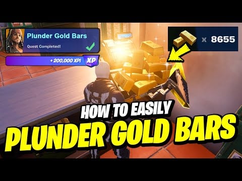 How to EASILY Plunder Gold Bars (FASTEST WAY) - Fortnite X Pirates Quests