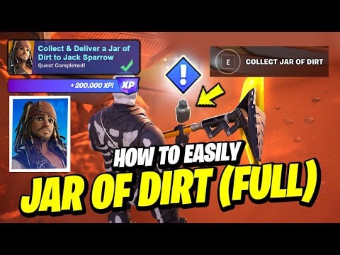 How to EASILY Collect a Jar of Dirt &amp; Deliver Jar of Dirt to Jack Sparrow - Fortnite Pirates QUest