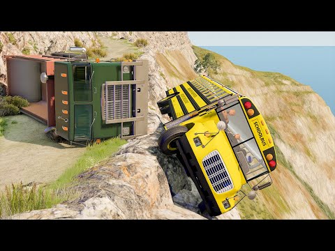 Cars vs Cliff Roads Marathon #2 - BeamNG DRIVE | SmashChan