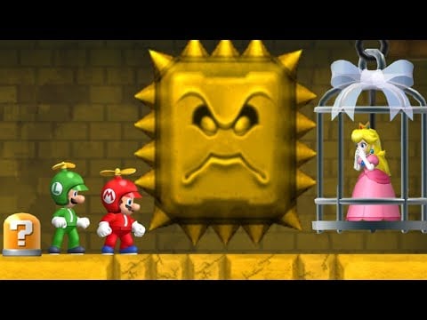 Newer Super Mario Bros. Wii: Rescue Peach - 2 Player Co-Op Walkthrough #03