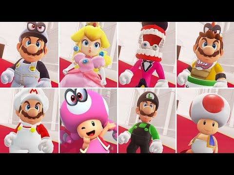 Super Mario Odyssey - All Playable Main Characteres [2024] (HD)