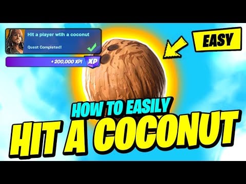 How to EASILY Hit a Player with a Coconut &amp; 100% Spawn Locations - Fortnite X Pirates Quest