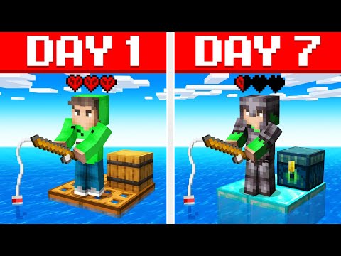 I Spent 7 Days On a Hardcore Raft! (Minecraft)