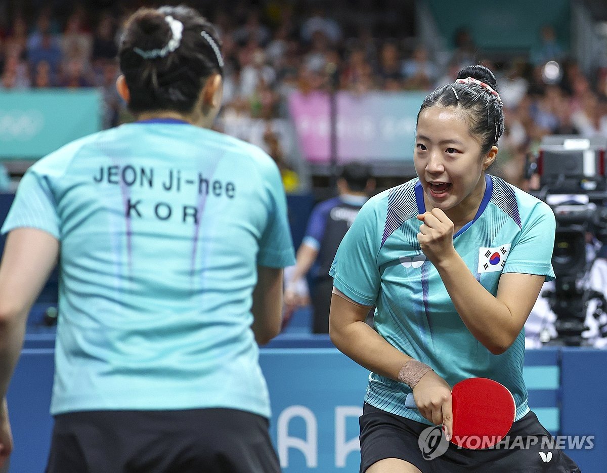 (Olympics) S. Korea advances to semifinals in women's table tennis team event