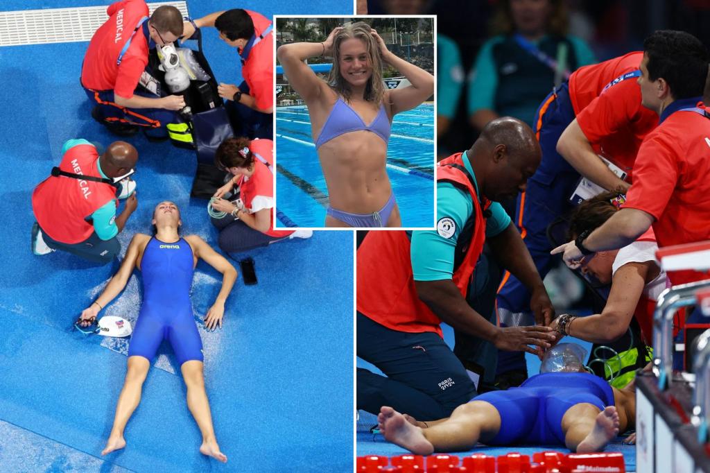 Slovakia Olympic swimmer Tamara Potocka collapses in scary scene