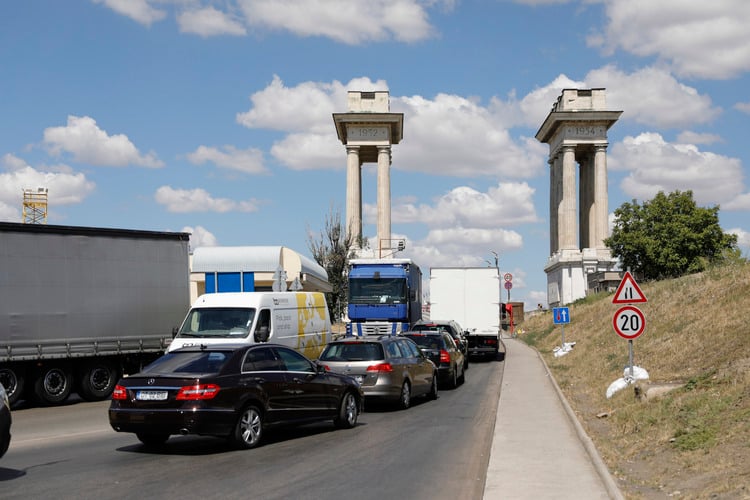 Intense Truck Traffic at Ruse-Giurgiu Bridge