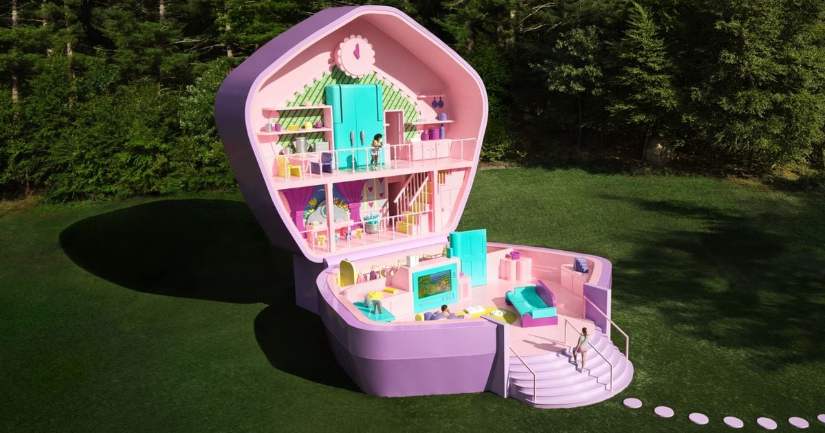 You can spend the night at a life-size Polly Pocket house on Airbnb