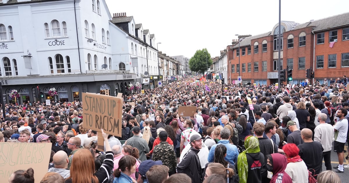 Thousands attend London anti-racism demonstration as protesters fail to show across England