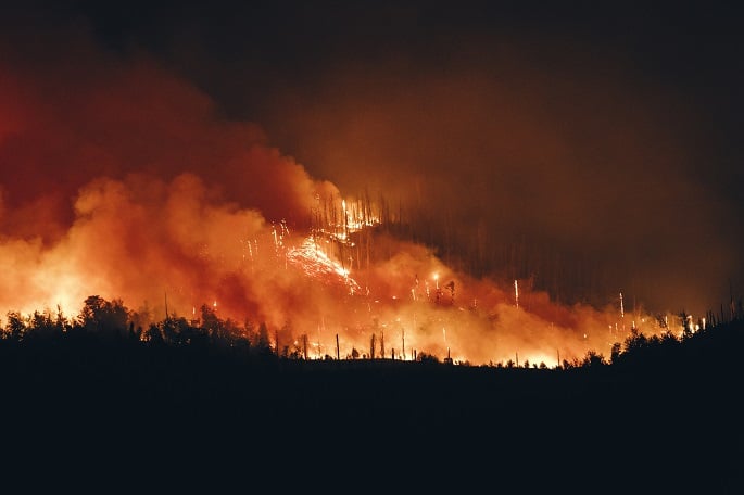 Forest fire out of control in central Spain