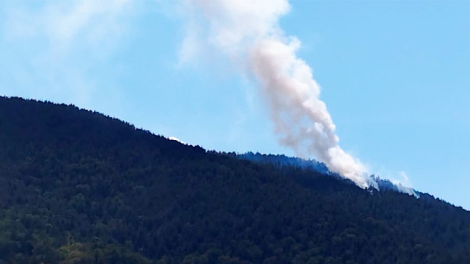 The fight against the fire in Slavyanka mountain continues