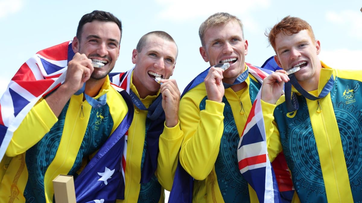 Olympic Games 2024: Australian men storm to sprint kayak silver after photo finish with Germany