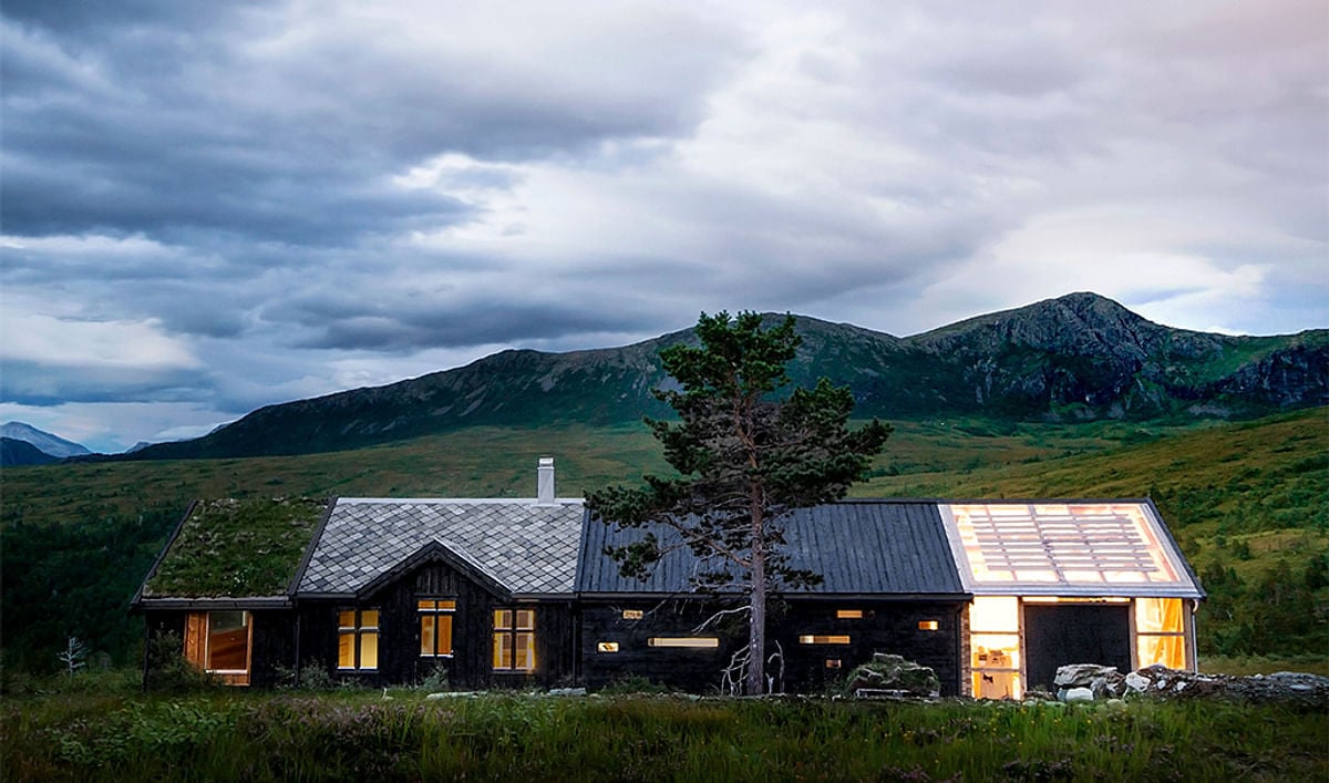 In rural Norway, four distinct buildings come together as one to form this unique cabin