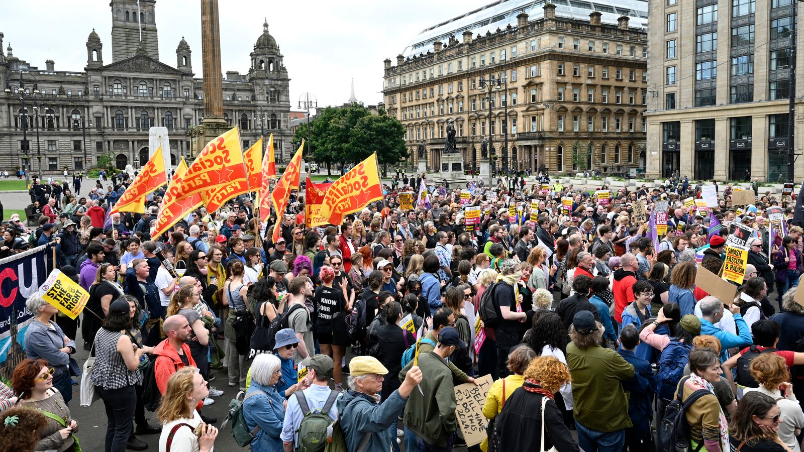 UK riots latest: Thousands take part in anti-racism protests; petrol bomb thrown at mosque in 'racially motivated' incident