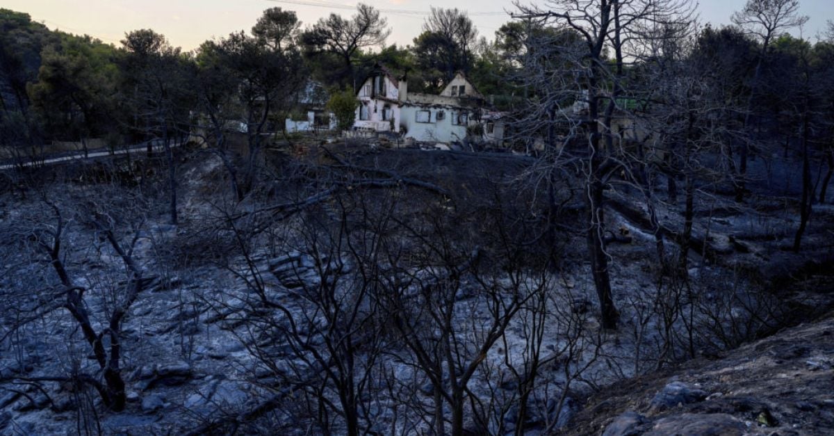 Greece wildfire burned through 40 square miles of land