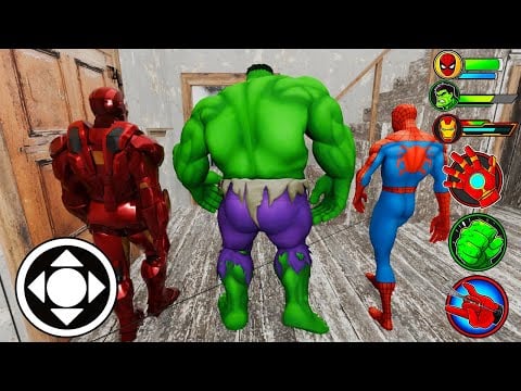 IRONMAN &amp; HULK &amp; SPIDERMAN Enter in Granny House