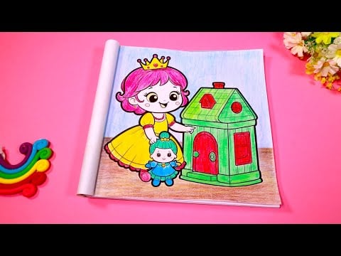 Coloring and Sing Along Nursery Rhymes: Princess &amp; Dollhouse Coloring Page, Coloring Fun For Kids