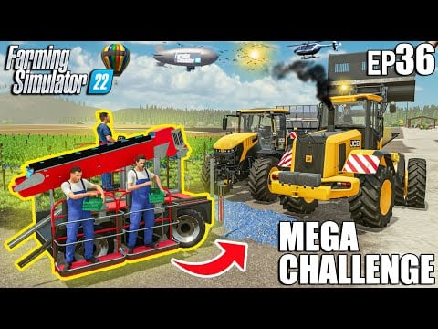 HARVESTING GRAPES w/ HUMAN BRIGADE | MEGA Challenge #36 | Farming Simulator 22