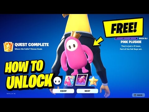 How to Unlock FALL GUYS BACK BLING For Free in Fortnite (Complete ALL Challenges, Dive, Mantle)