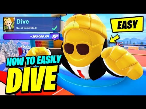 How to EASILY DIVE in Fortnite X Fall Guys