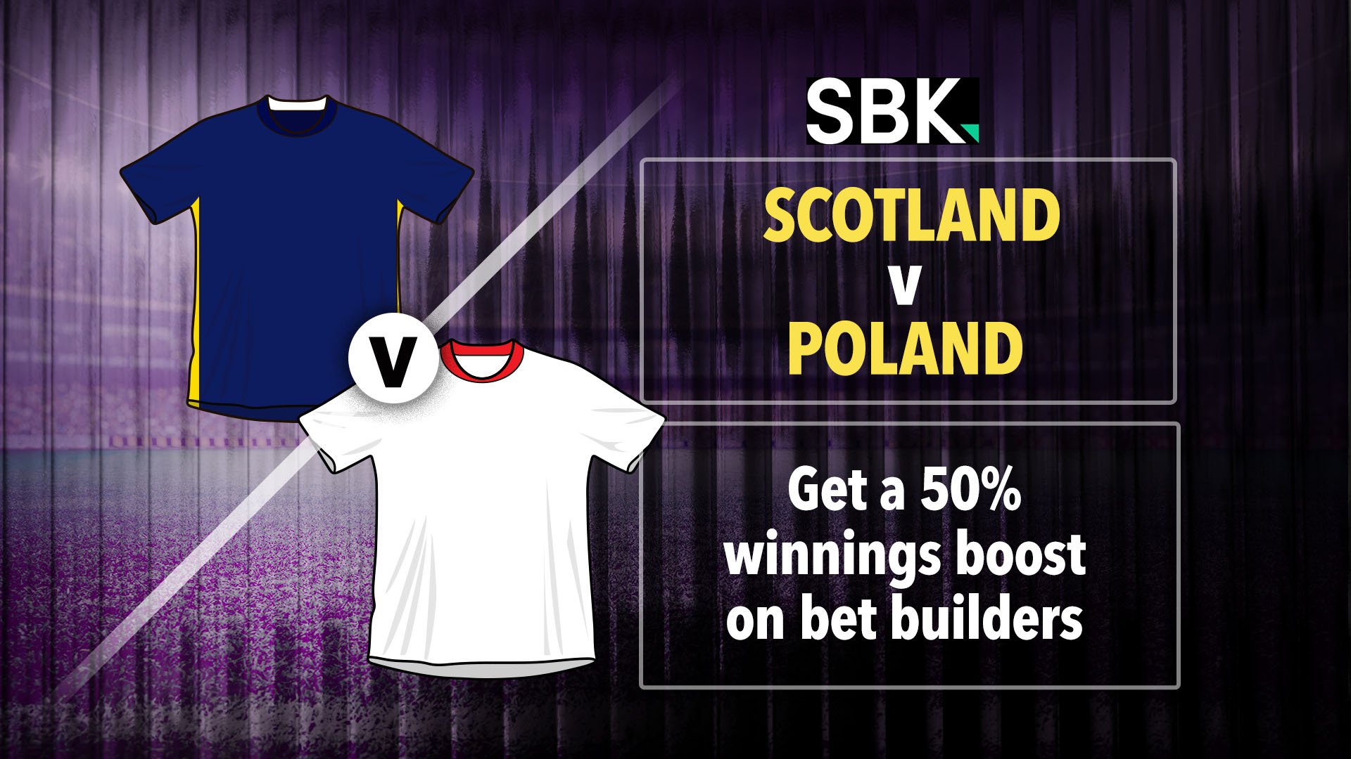 Scotland v Poland boost: Get a 50% bonus on bet builders with SBK