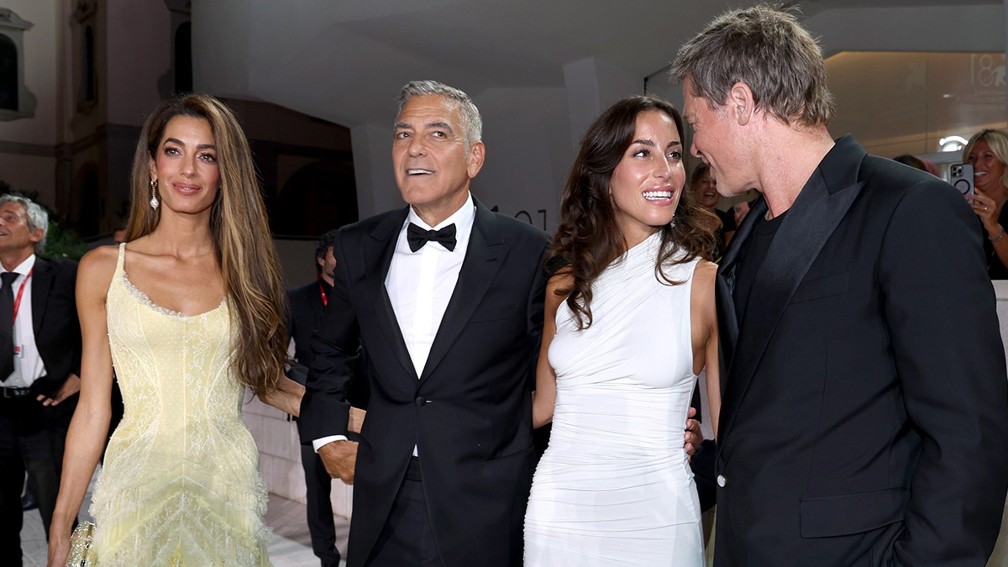 Brad Pitt Makes Red Carpet Debut with Ines de Ramon at Venice Film Festival