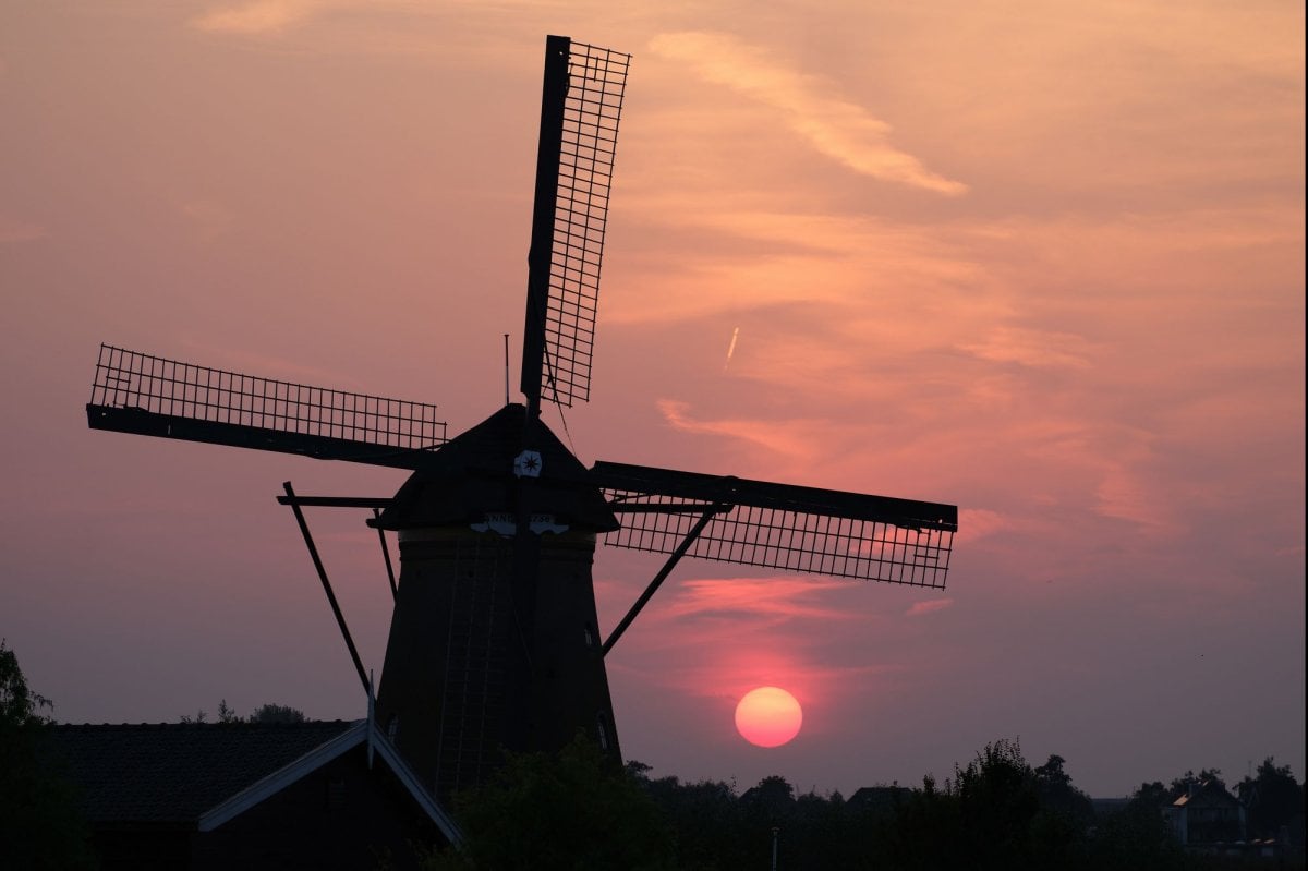 Historic Dutch windmills light up Netherlands' sky