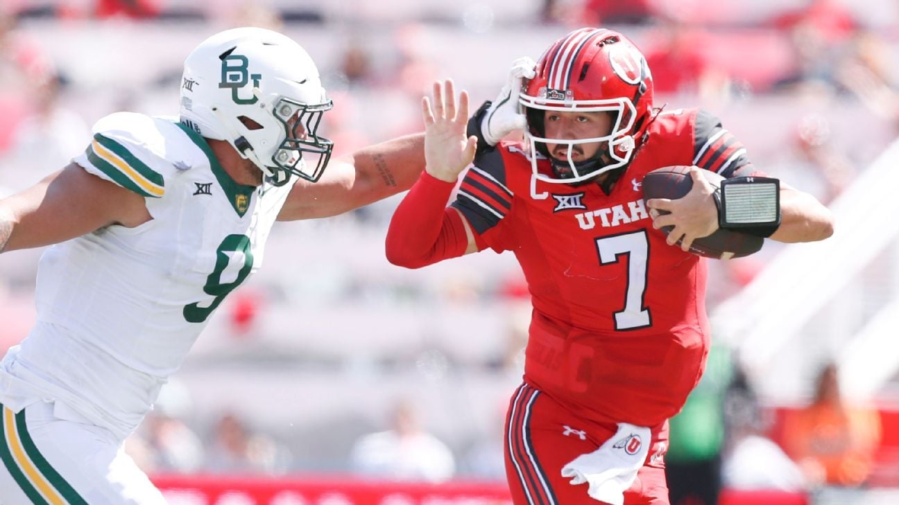 Utah QB Cam Rising exits game vs. Baylor with hand injury