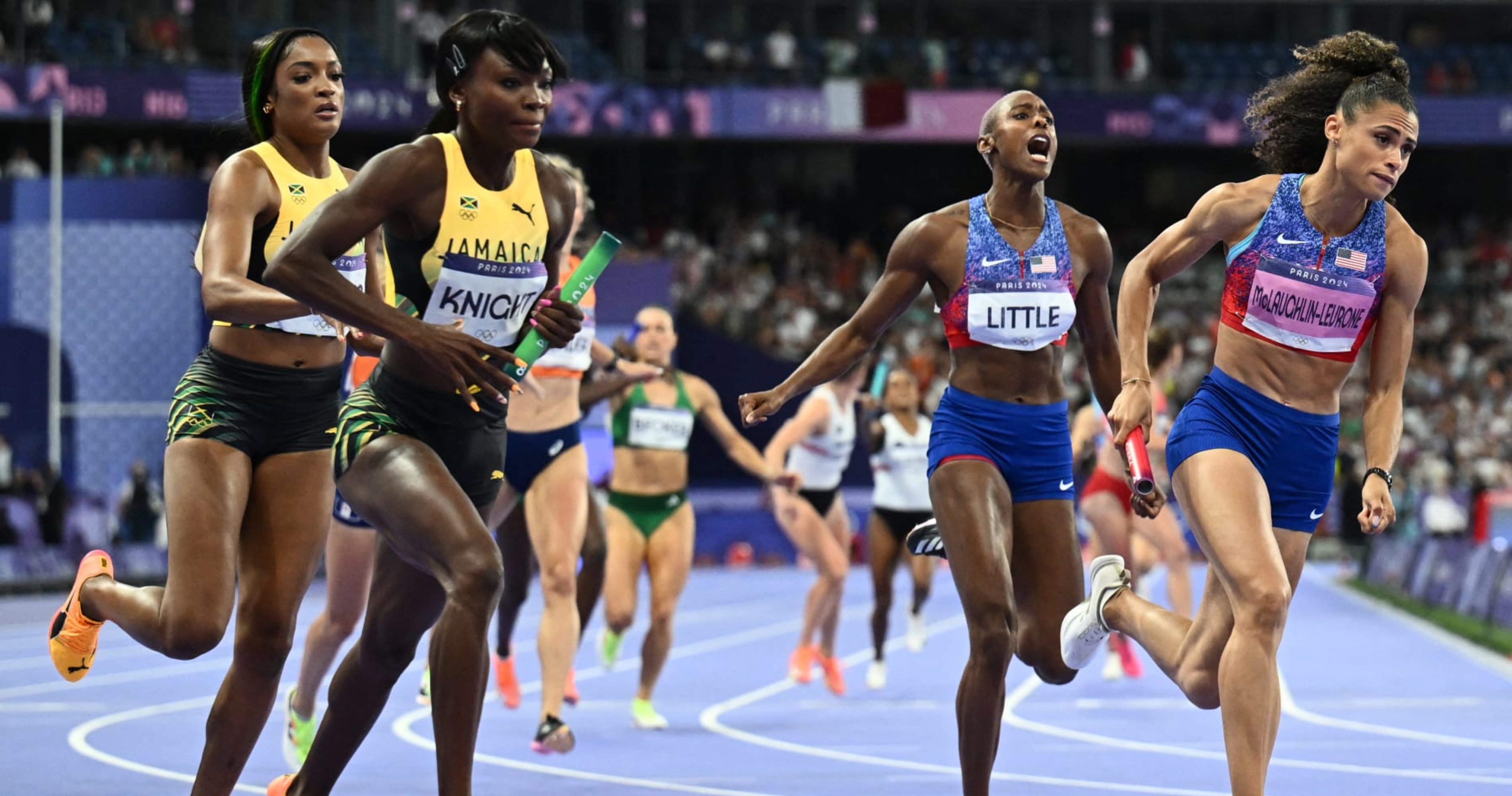 Sydney Mclaughlin, USA Win Gold Medal in Women's 4x400m Relay at 2024 Olympics