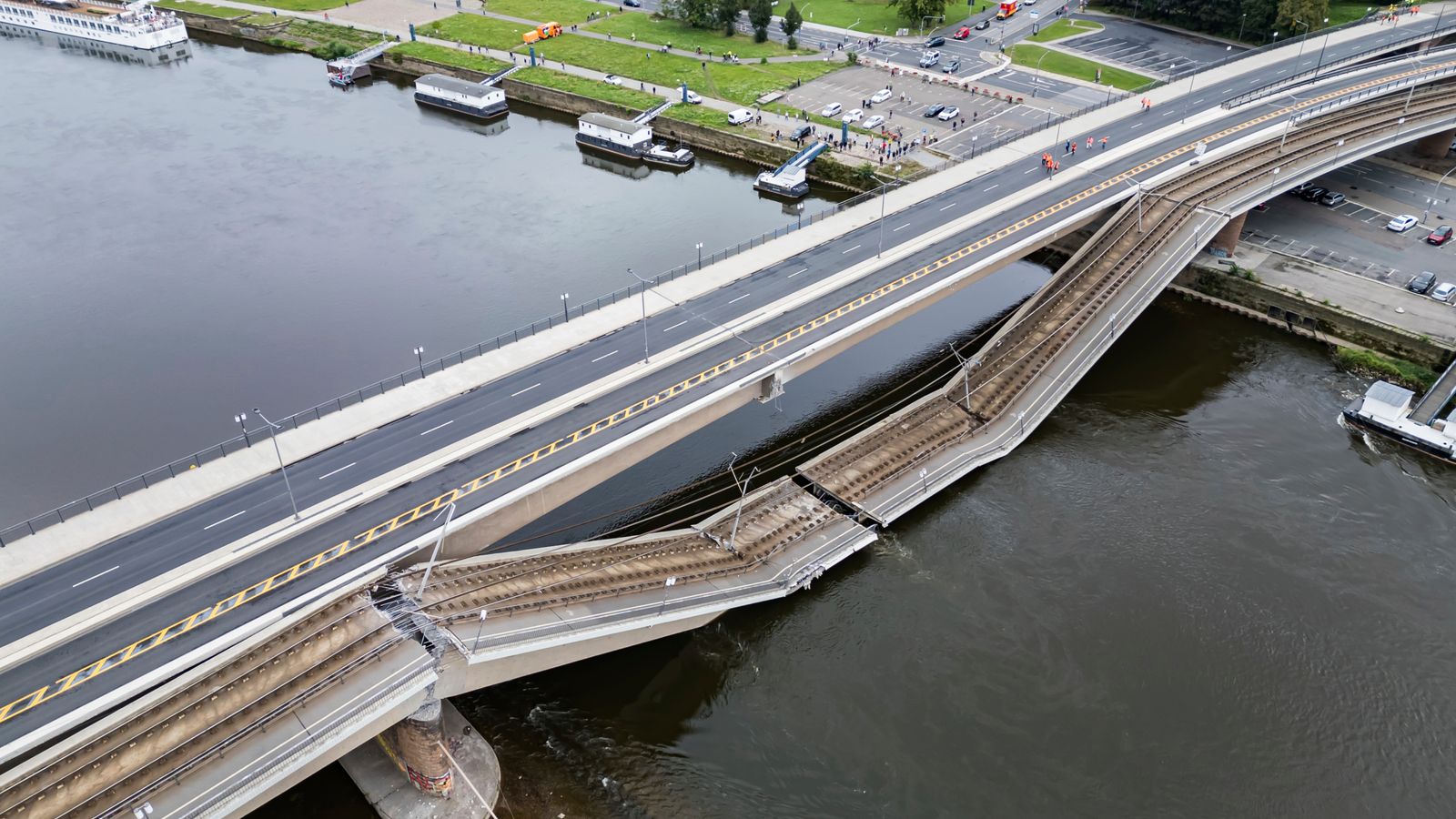 Investigation launched as concrete bridge partially collapses in Germany