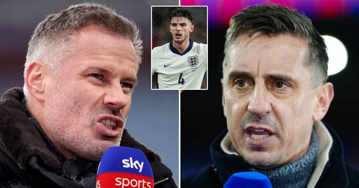 Jamie Carragher and Gary Neville disagree in Declan Rice debate - 'so harsh'