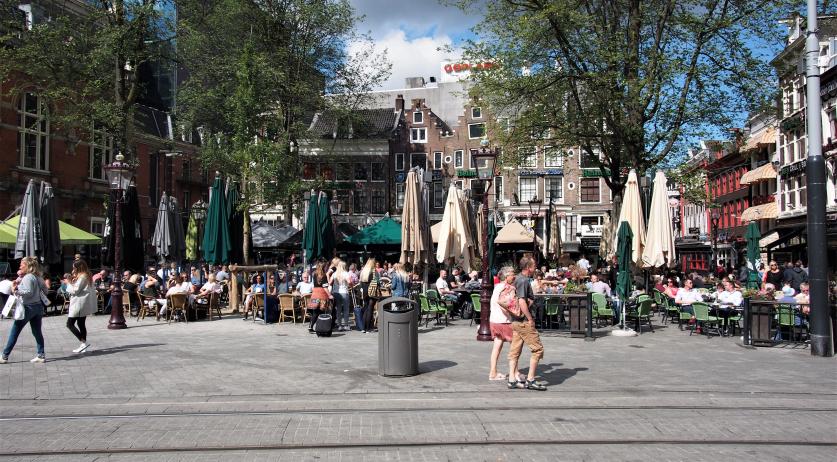 Ajax supporters protest on Leidseplein over police strikes