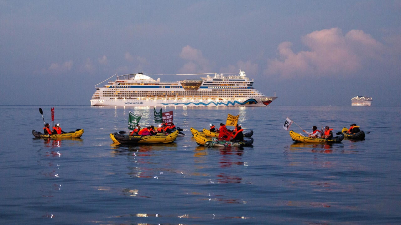 Environmental activists blockade Marseille port in protest at cruise ship pollution