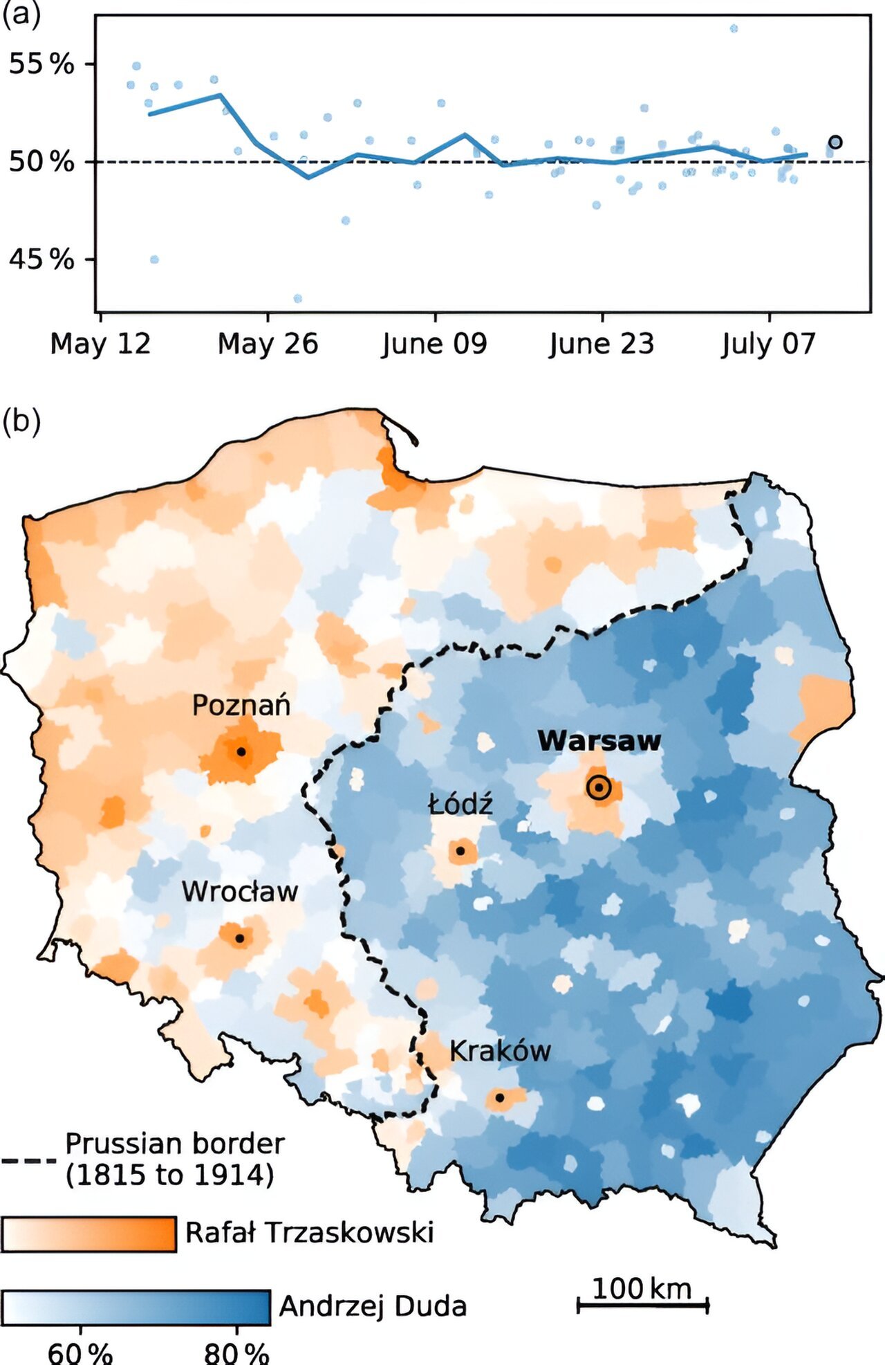 Why do large electorates tend towards evenly split results?