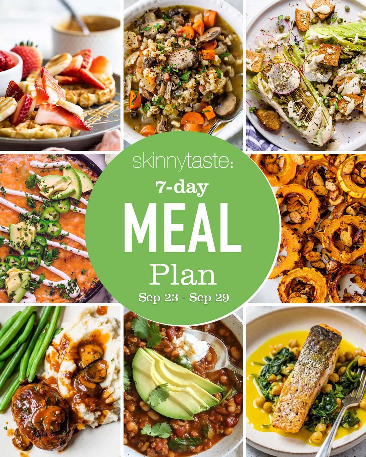 Free 7 Day Healthy Meal Plan (Sept 23-29)