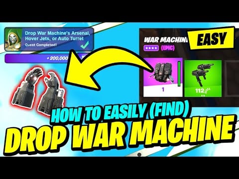 How to EASILY Drop War Machine&#39;s Arsenal, Hover Jets, or Auto Turret - Fortnite Doctor Doom Quest