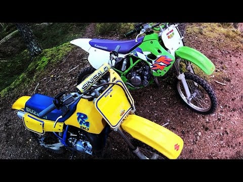 Kawasaki KX80 &amp; Suzuki RM80 - 90&#39;s Sweet 2-Stroke Braaps (GoPro)