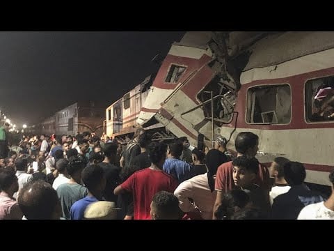 At least three people killed after two passenger trains collide in northern Egypt