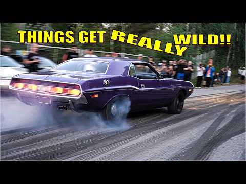 MUSCLE CARS Smoking Car Meet EXITS!! *BIG POWER BURNOUTS*