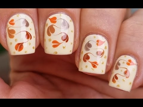 Fall Hearts Nail Art Tutorial | Pastel Nails With Drag Marble Nail Design | DIY