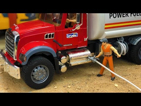 RC Truck Loses a Wheel at Construction Site! Bruder Toy Chaos with Tractors &amp; Excavators