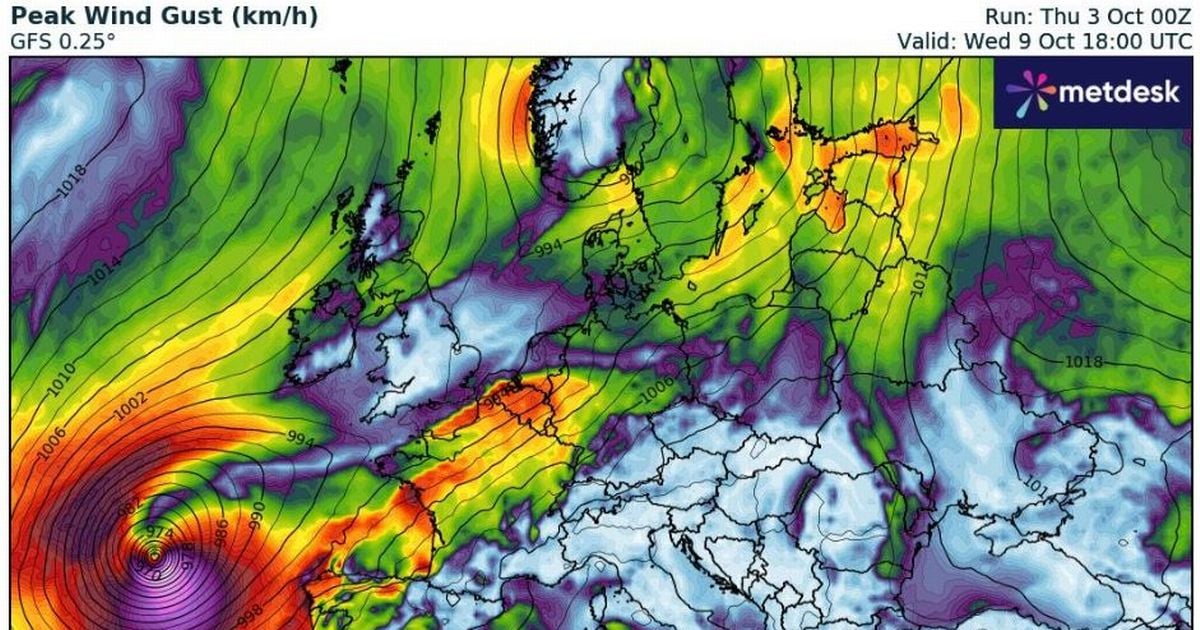 Orange and yellow weather warnings as Hurricane Kirk closes in on Ireland - with stronger winds to come